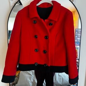 Vintage Women's Red Double-Breasted Jacket